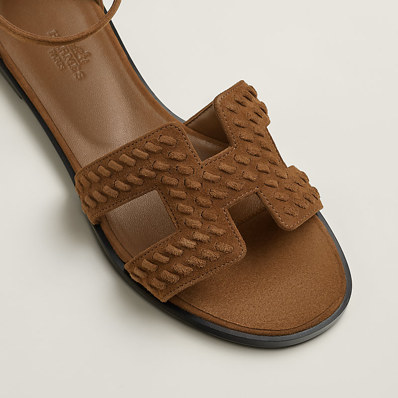 【即完売★】HERMES レディース サンダル Sandalen Santorini HERMES Denim Santorini Sandals 36.5 Bleu Clair 1534897